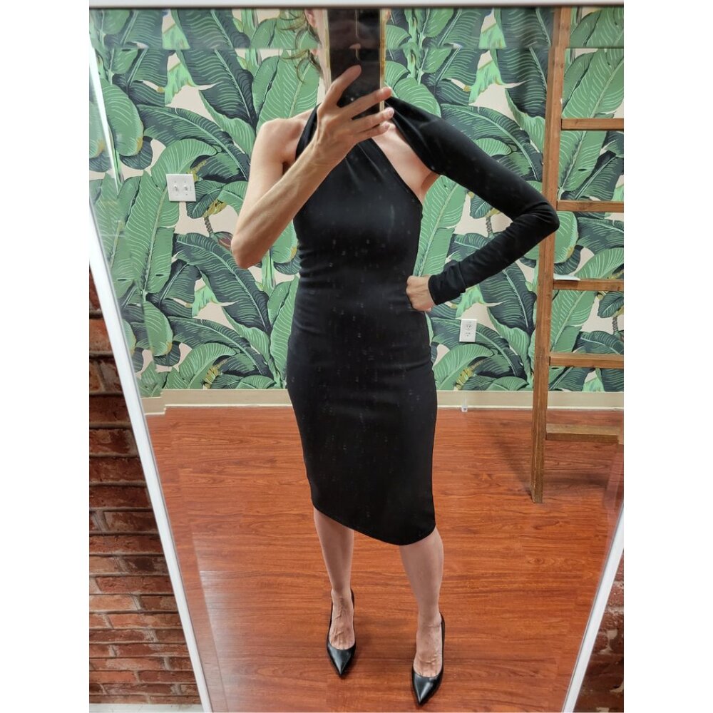 NWOT Marcella New York "Manhattan" One-Shoulder Black Dress